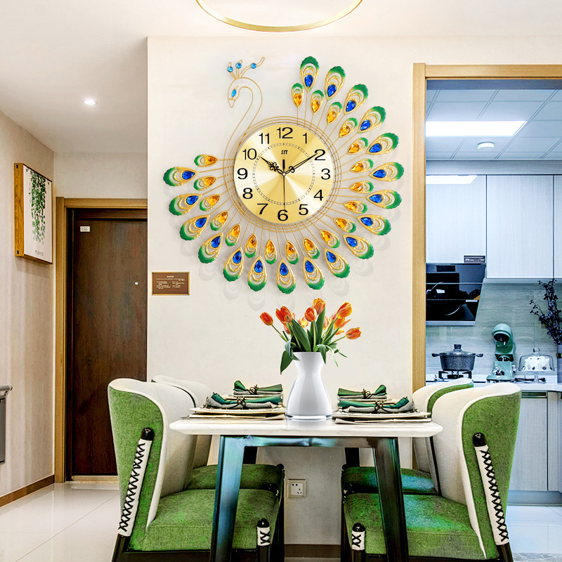 Peacock Wall Clock Living Room Clock Watch Decoration Wall Clock