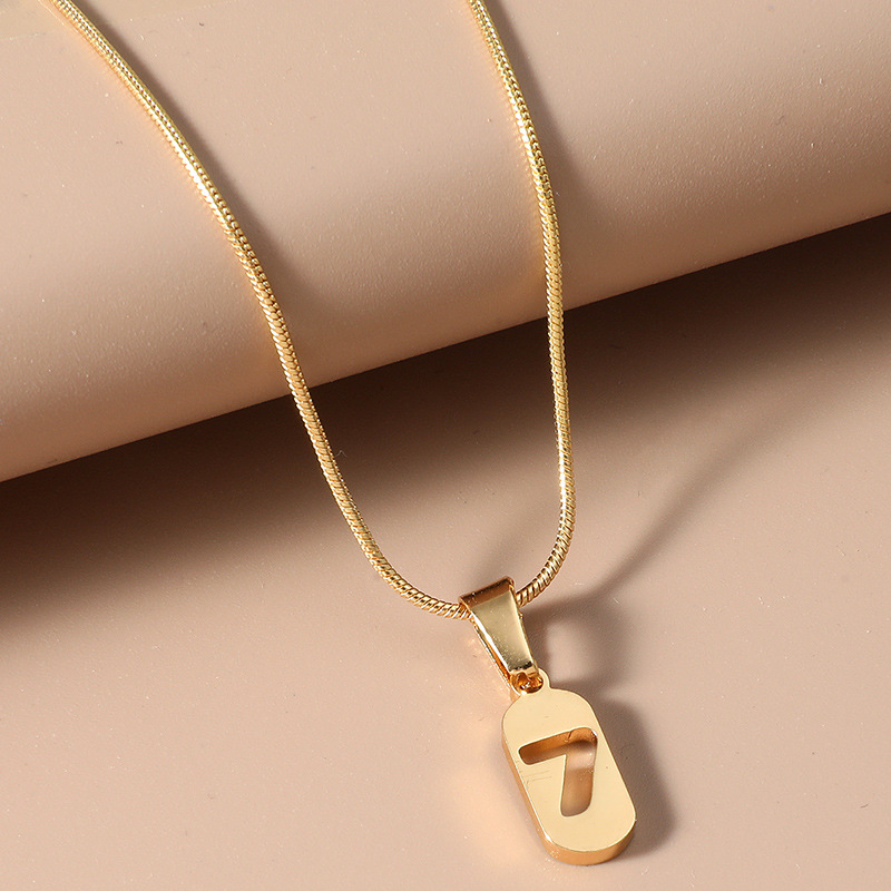 Gold Embossed Personalized Cool Style Abstract Face Square Card With Clavicle Chain Necklace