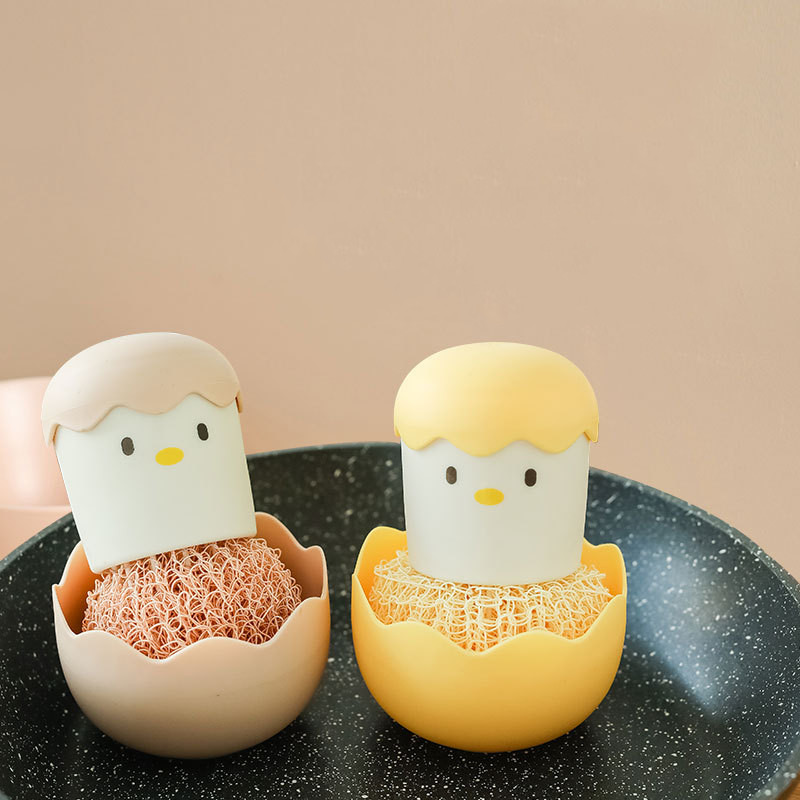 Title 2, Eggshell Chicken Handle Pot Brush Kitchen Fiber...