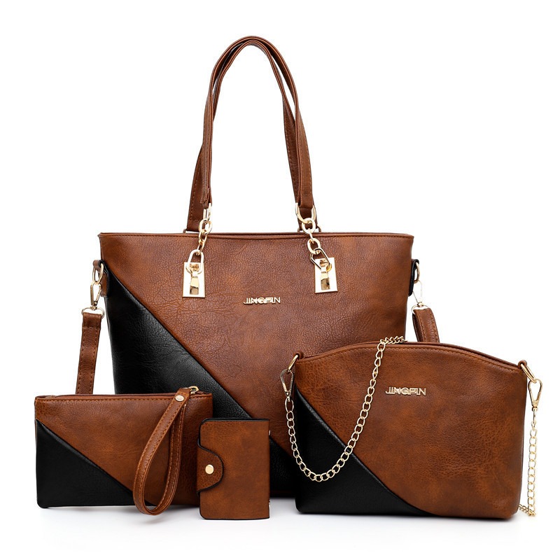 Korean Style Trendy One-shoulder Diagonal Female Bag Four-piece Set