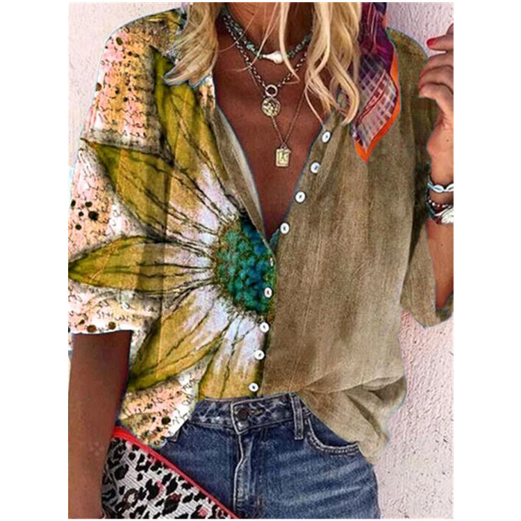Digital Fashion Printed Button-down Shirt