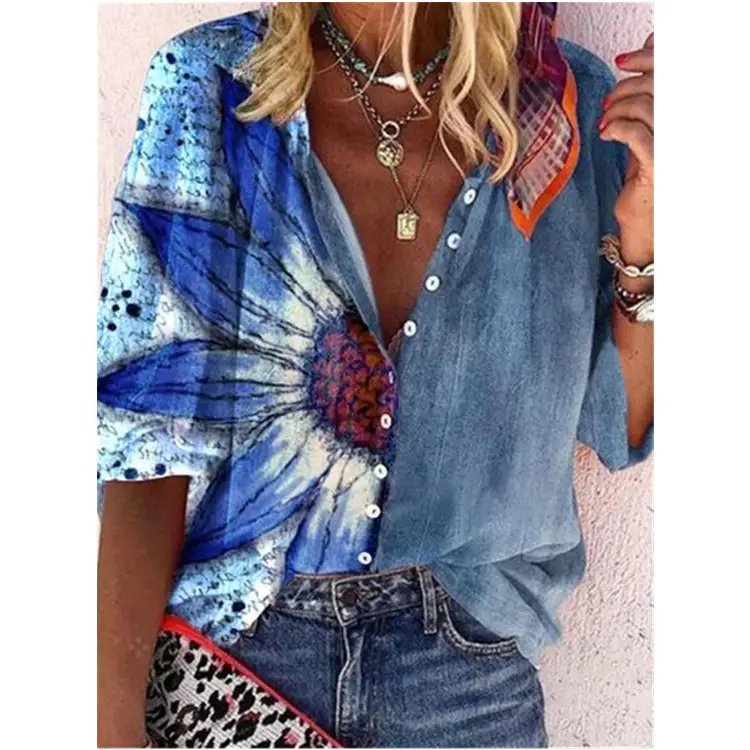 Digital Fashion Printed Button-down Shirt