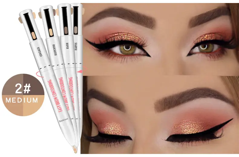 Four-Color Rotating Ball-Point Eyebrow Pencil