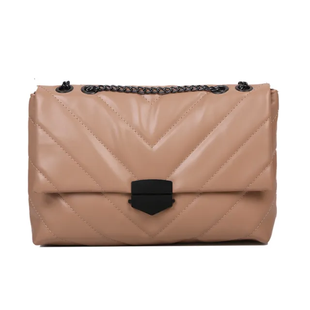 Korean Style Shoulder Messenger Bag Fashion Rhombus Chain Bag Khaki - Shop at LoveMi