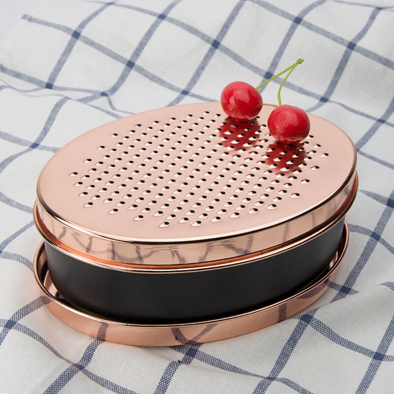 Rose Gold Brass Double-sided Cheese Planer Oval Box Cheese Planer Vegetable Planer Lunch Box Planer Grater