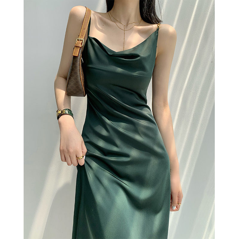Satin Asymmetric Maxi Dress, picture 3 of 5