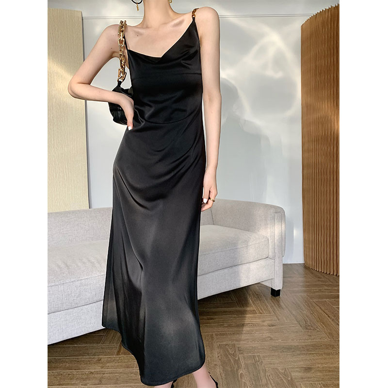 Satin Asymmetric Maxi Dress, picture 4 of 5