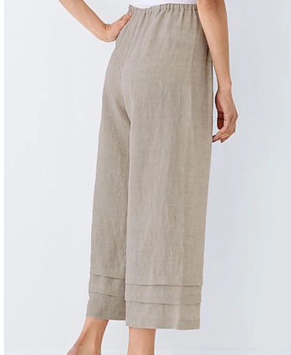 Summer Trousers Wide-leg Casual Pants Beach Solid Color Straight-Leg Pants