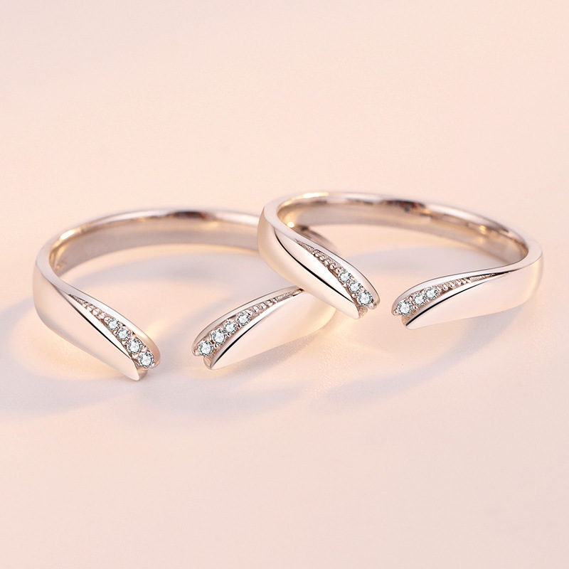 A Pair Of Stylish Personality S925 Silver Boys Proposal Ring