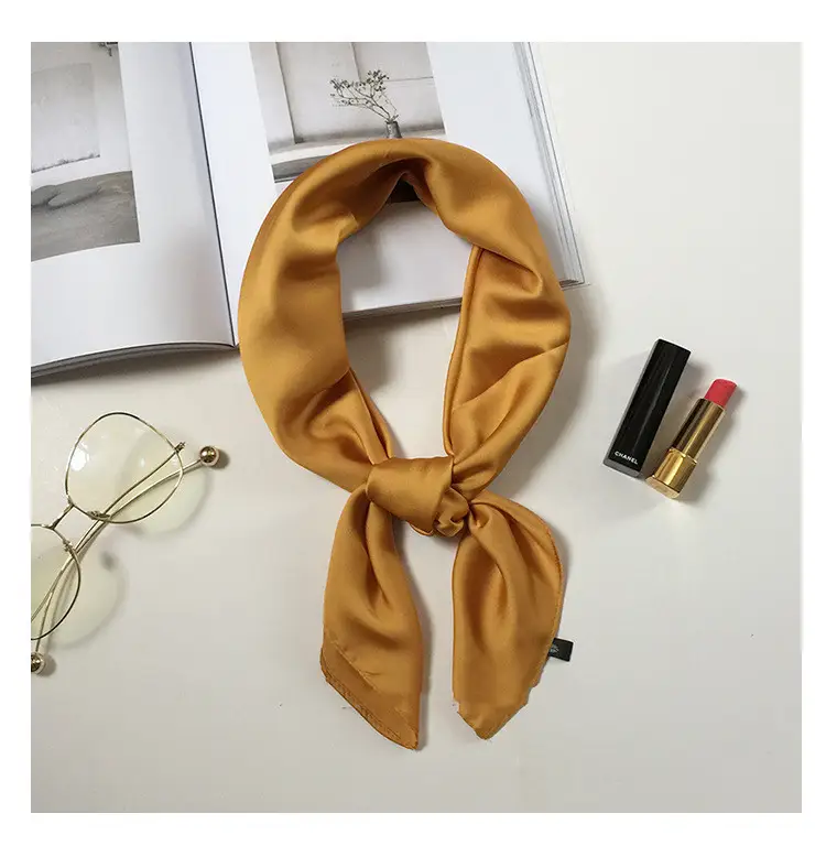 Simple Monochrome Small Silk Scarf Headband Retro Small Square Scarf