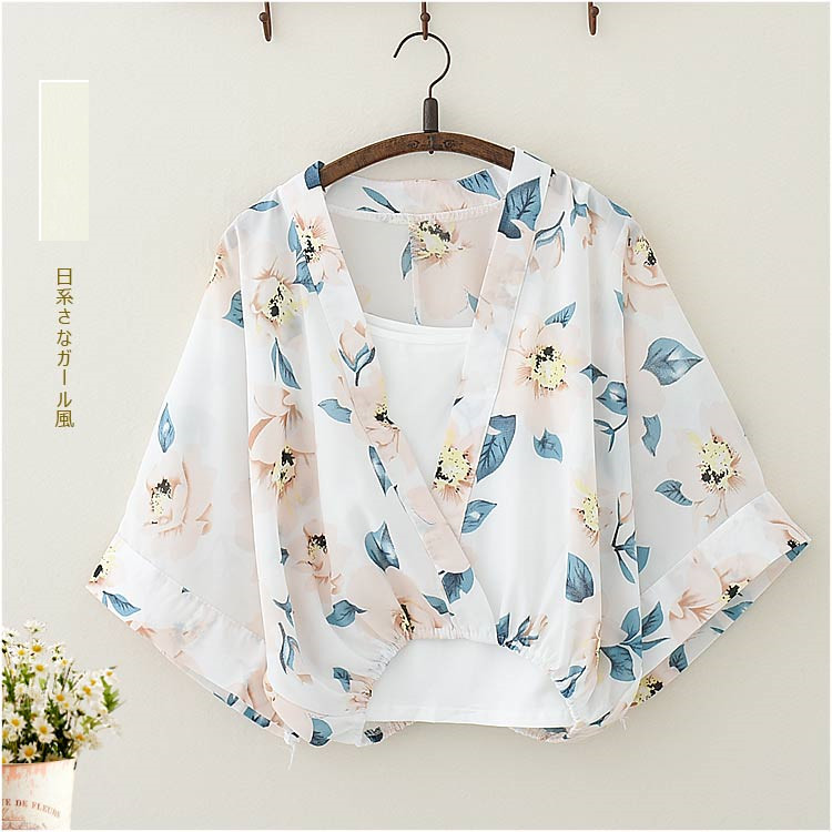 Printed Three-quarter Sleeve Shirt Chiffon Shirt Ladies Shirt