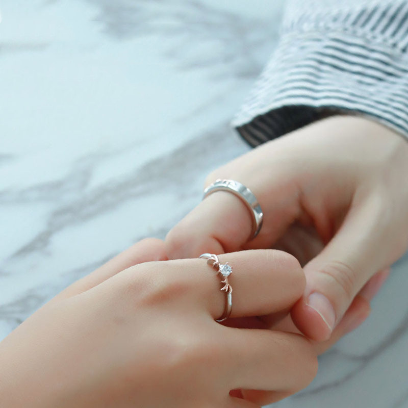 Deer You Couple Ring Simple Personality S925 Silver Men And Women