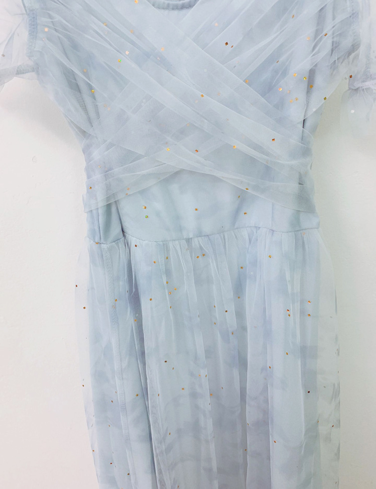 Blue Bellflower Fugitive Princess Long Dress Japanese First Love Gentle Style French Girl Small Dress