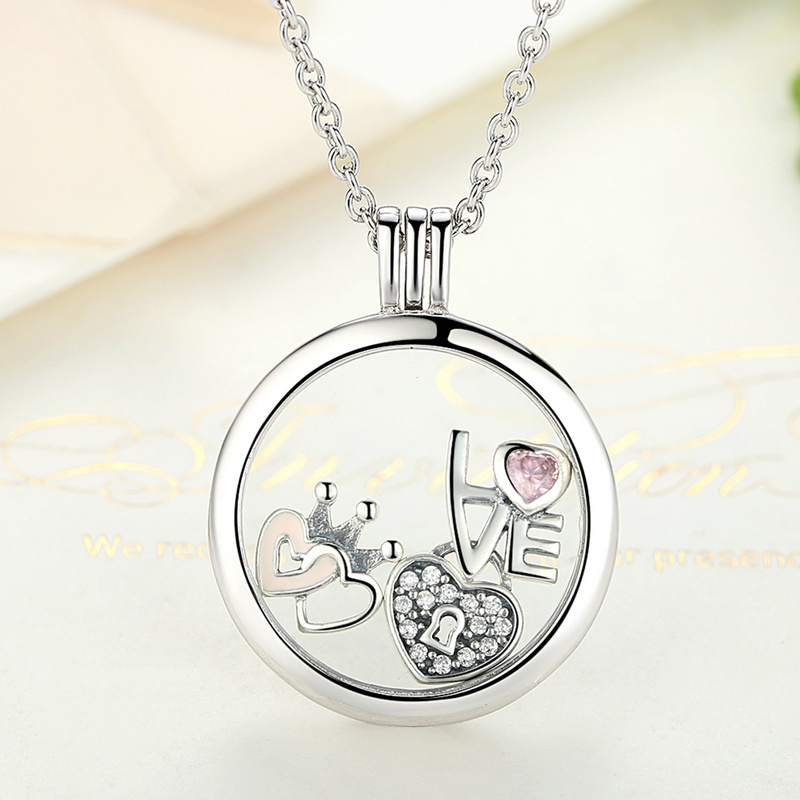 Sterling Silver Floating Memory Box Necklace