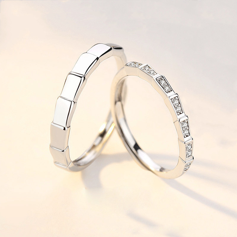 Silver Childhood Sweetheart Couple Ring Simple Japanese And Korean Personality