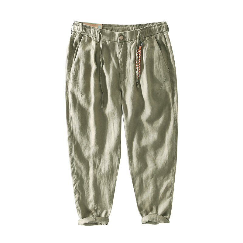 Title 5, Mens Solid Color Linen Casual Pants, lightweig...