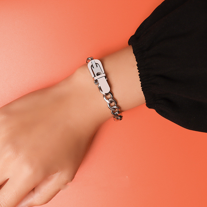 Push Buckle Strap Buckle Bracelet Female Titanium Steel
