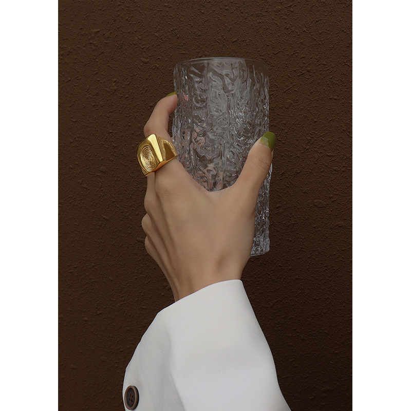 Exaggerated Fingerprint Decryption Personality Casting Ring Female Index Finger Ring