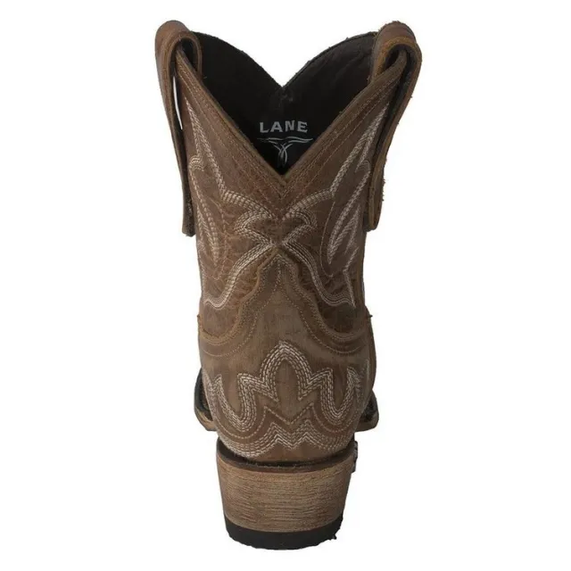 Faux Leather Cowboy Ankle Boots For Women Wedge Brown - Shop at LoveMi
