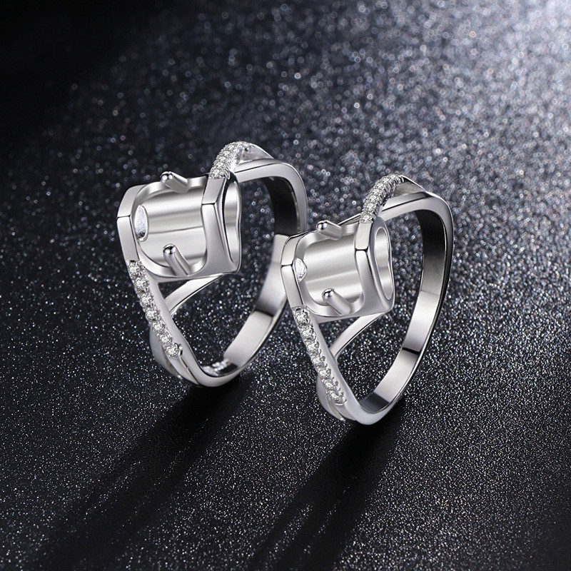 Fashion Angel's Kiss Group 50-point Moissanite Diamond Ring