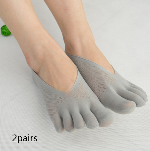 Four Seasons Ultra-Short And Thin Glue Split-Toe Five-Finger Socks Women'S Shallow Mouth