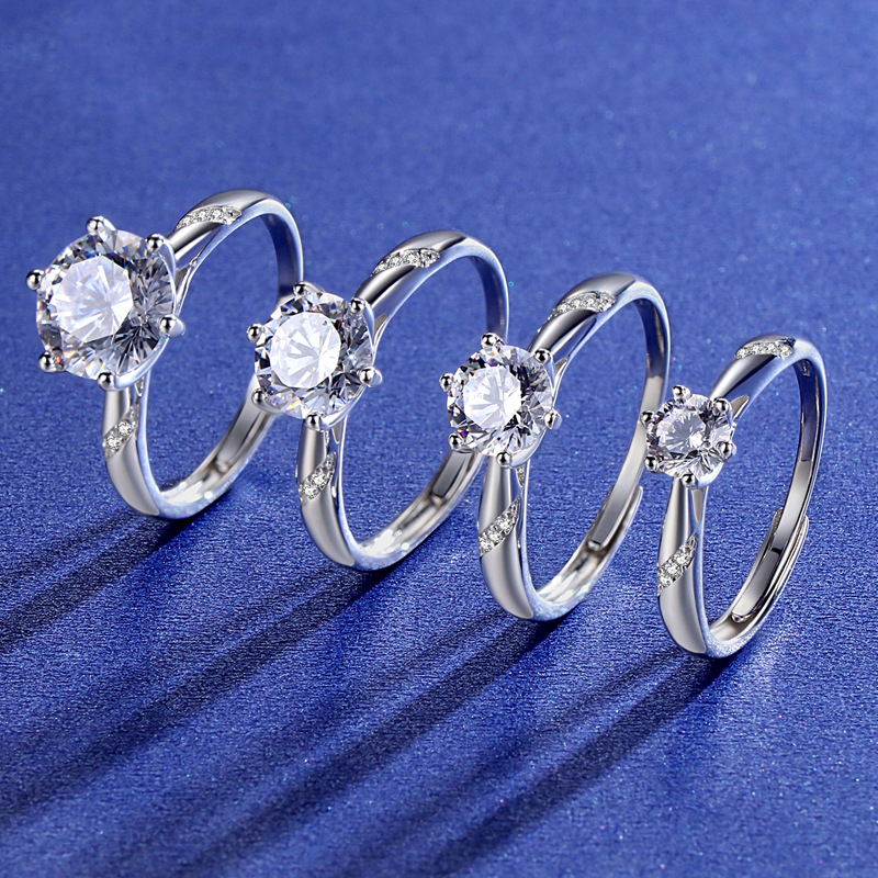 Six Prongs  Carat Moissan Diamond Ring