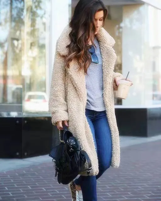 Woolen long coat - Apricot