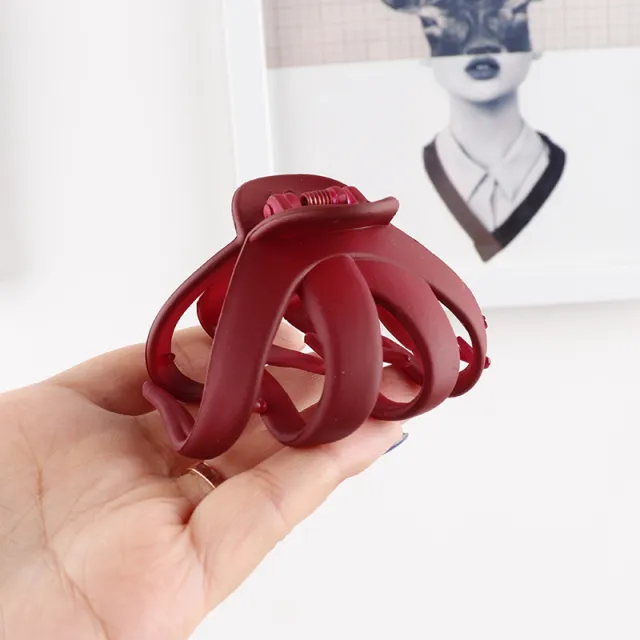 Sweet Frosted Color Grab Clip Makeup Shower Hair Grab Hairpin Red - Shop at LoveMi