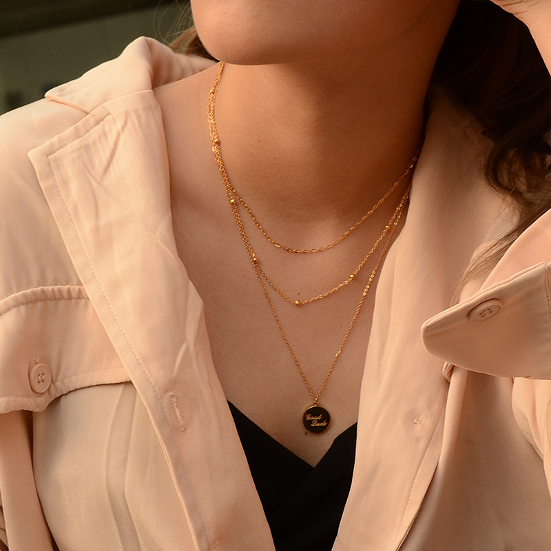 Necklace Exquisite Korean Necklace Female Titanium Steel 18K Real Gold