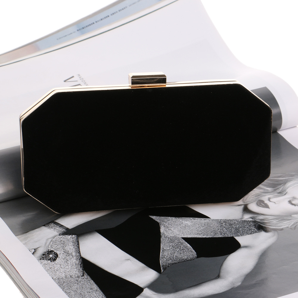 Velvet Evening Bag Ladies Banquet Clutch Dress Evening Bag Black - Shop at LoveMi