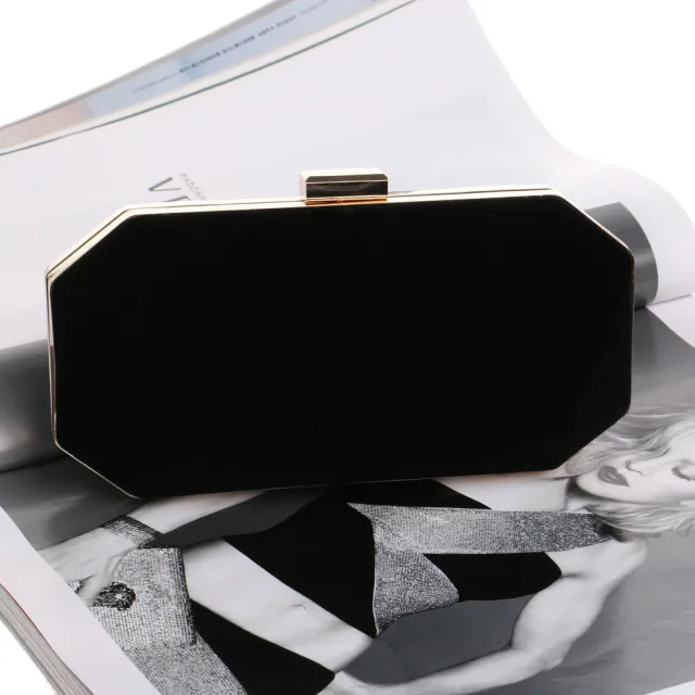Velvet Evening Bag Ladies Banquet Clutch Dress Evening Bag Black - Shop at LoveMi