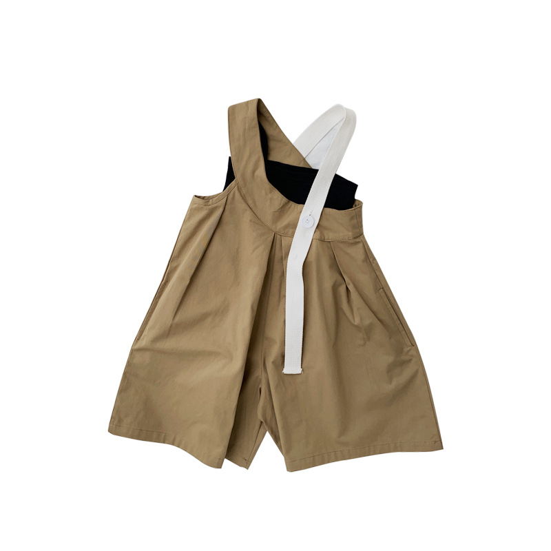 Korean Style Loose Jumpsuit For Baby Girl Personality Sling Top  Wide Leg Pants TwoPiece Suit