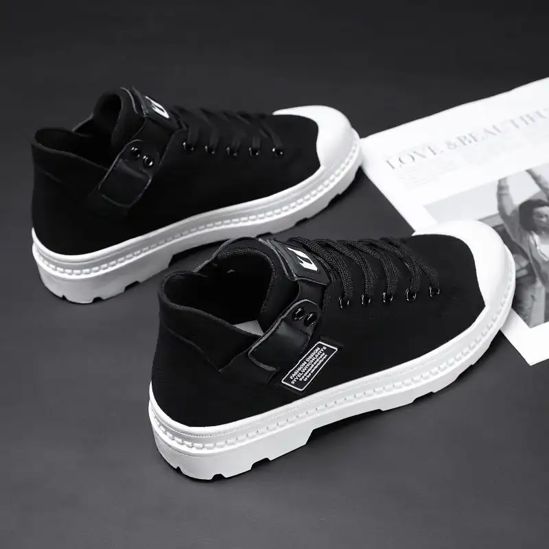 New Breathable Men'S High-Top Canvas Shoes
