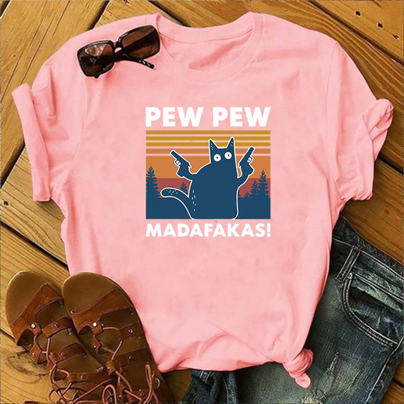 Pew Pew Madafakas T shirt / Funny Cat T shirt / Cotton %100 Cat Lover