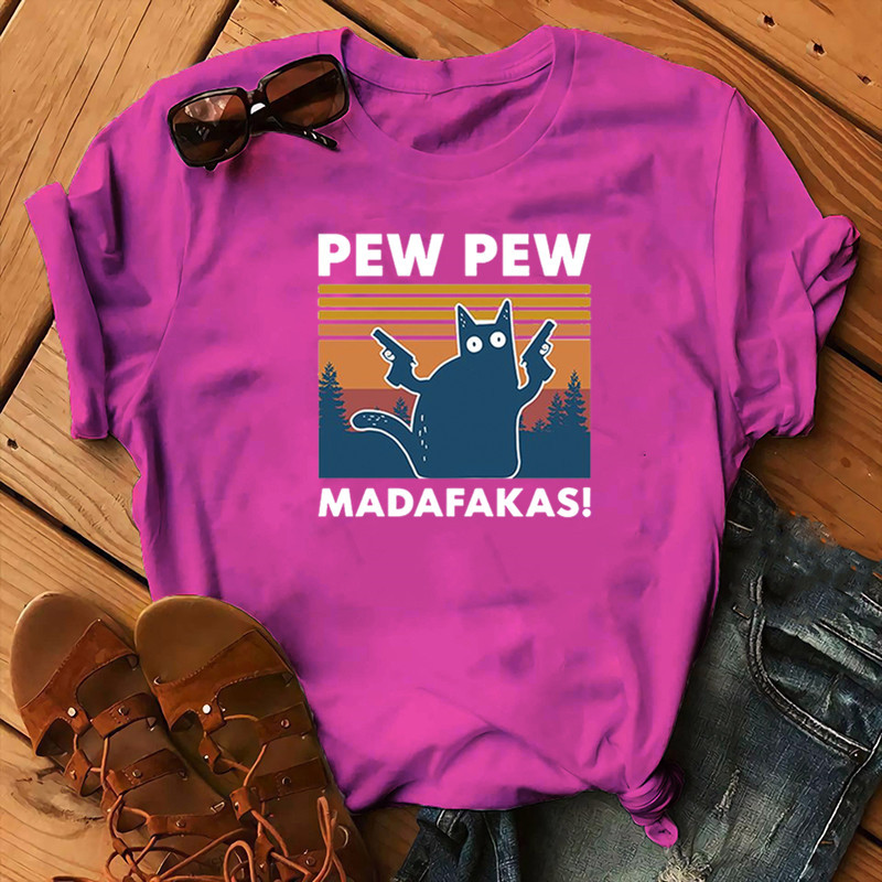 Pew Pew Madafakas T shirt / Funny Cat T shirt / Cotton %100 Cat Lover