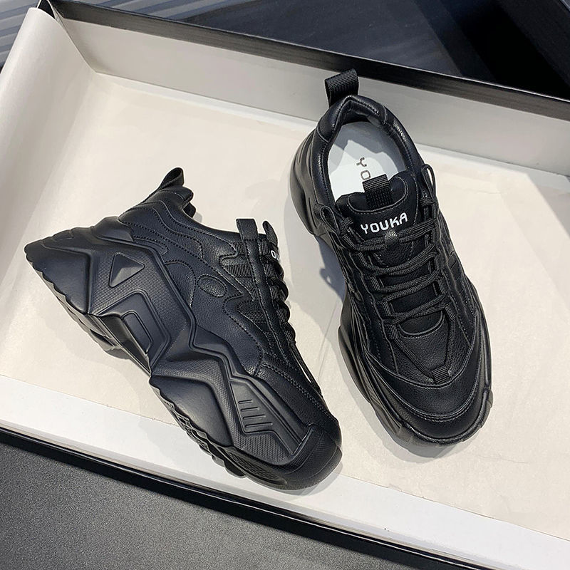 Обувь для папы, женская обувь Ins Tide, весенне-осенние одиночные туфли, спортивная повседневная обувь на платформе с дикой платформой