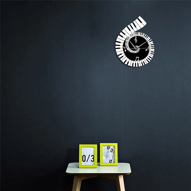 Decoration Wall Clock Treble Clef Piano Keyboard Musical Notes Irregular Decoration Clock Wall Clock Cross-border – image 5
