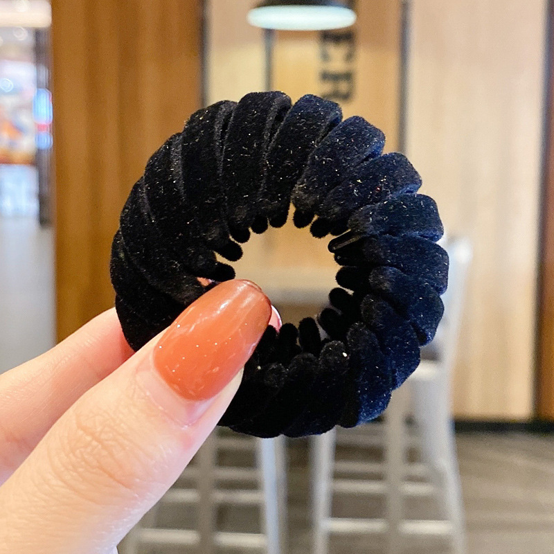 Women Hollow Hair Circle High Horsetail Artifact Fixed Coiler Hairpin Horsetail Headdress Fashion Hair Accessories Black - Shop at LoveMi