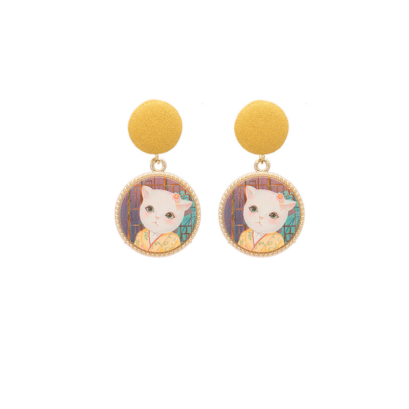 IPINK Retro Hong Kong Flavor 925 Sterling Silver Cat Vintage Girl Personality Earrings Without Pierced Female Ear Clip 342