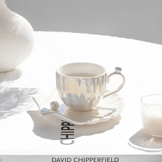 Pearl Shell Cup Japanese Mug Franc Coffee Cup White - Shop at LoveMi