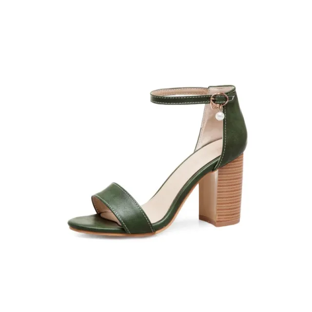 Chunky Heel High heeled Sandals Women's Shoes With Bag heel Green - Shop at LoveMi