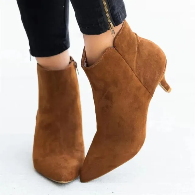 Autumn And Winter New Leopard Print Nude Boots Coffee - Shop at LoveMi