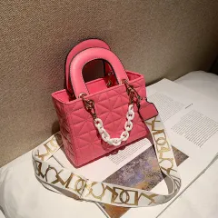 Fashion Western-style Portable Small Square Bag Texture Messenger Bag - Pink - View 1