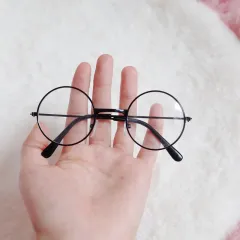 Pet Sunglasses Decorative Sunglasses Round Master Glasses - Black Frame White Film - View 1