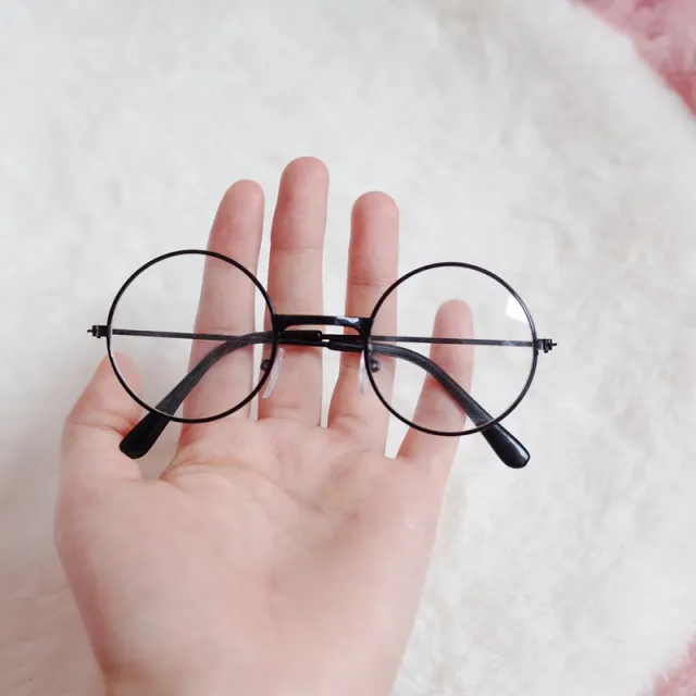 Pet Sunglasses Decorative Sunglasses Round Master Glasses Black Frame White Film - Shop at LoveMi
