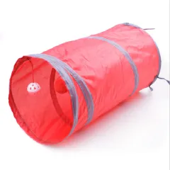 Pet Puzzle Cat Toy Collapsible Cat Tunnel Ringing Paper Cat Passage - Red - View 1
