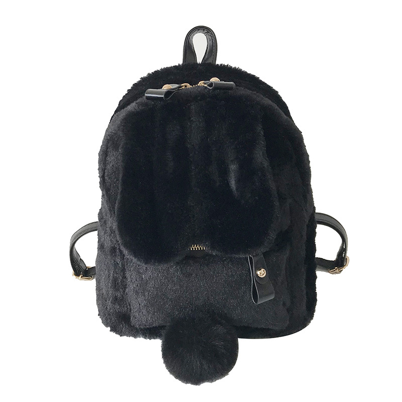 Backpack Plush Bunny Ears Backpack Super Cute Soft Girl Harajuku Student Schoolbag Female
