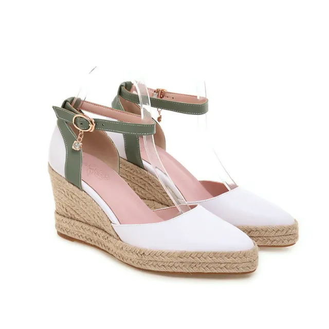 Womens Pumps Shoes Dorsay Wedge Espadrille Ankle Strap Beige - Shop at LoveMi