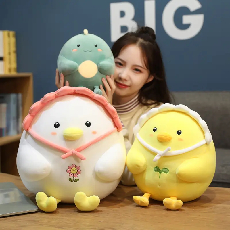 Animal Little White Chicken Pillow Dinosaur Doll Plush Toy