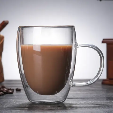Pair Resistant to the Heat Mugs Coffee Wall Transparent